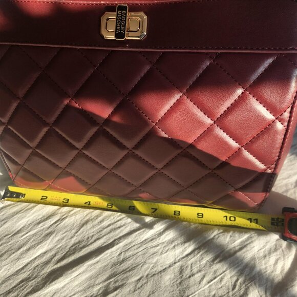 Badgley Mischka Plum Set Quilted Tote with Pink Scarf and Matching Wallet - Picture 8 of 16